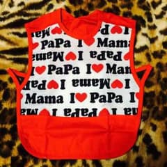 りんごさん 専用出品 I♡PaPa&MaMaお食事エプロンのサムネイル
