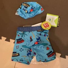 90 水着　帽子セット　新品のサムネイル