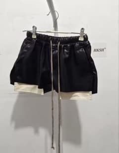 RICK OWENS 風フォグレザーショーツ風 ショートパンツ ゆいぴす着用 M RICK OWENS 風フォグレザーショーツ風 ショートパンツ ゆいぴす着用 M