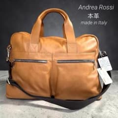 Andrea Rossi 2way ボストンバッグ シボ革 グレージュ 2880 未使用 イタリア製 本革 ボストンバッグ オールレザー アンドレア