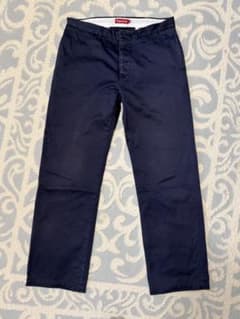 32 Supreme chino pant navy シュプリーム チノパンツ - メルカリ