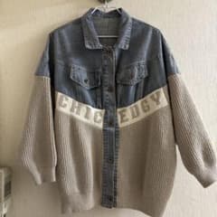 デニムドッキングニットアウター　ABITOKYOのサムネイル