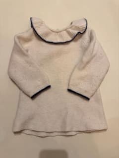 【新品】jacadi ウール　フリル襟ニットワンピース 36M jacadi ホワイトニットワンピース フリル襟 24M - メルカリ