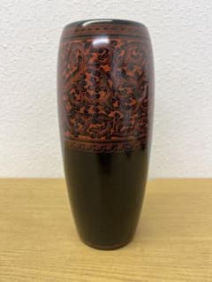 讃岐漆芸　花瓶 蒟醤塗 隆之作 アンティーク　インテリア　新品未使用品 讃岐漆芸 花瓶 蒟醤塗 隆之作 アンティーク インテリア 新品未使用品