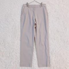 プラステ スラックス ストレート パンツ M ストレッチ 上品 ライトグレー