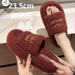 SHEIN 完売品 厚底ふわふわスリッパ レッド 23.5cmのサムネイル