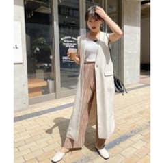 StyleSea オープンサイドノーカラーロングジレのサムネイル