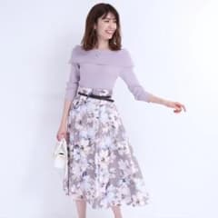 アプワイザーリッシェ フラワープリントスカート 花柄フレア ハイウエストのサムネイル