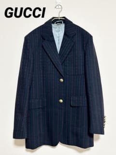 GUCCI グッチ シングル テーラードジャケット ブレザー Gストライプ 金