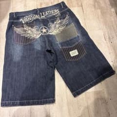 L*w様 レア！ VANSON バンソン ワイドデニム ハーフパンツ ワンスター L*w様 レア！ VANSON バンソン ワイドデニム ハーフパンツ ワンスター