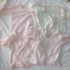 女の子用ベビー肌着（50-60cm）4着セット ピンク 花柄のサムネイル