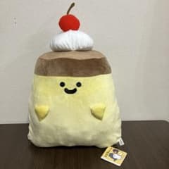 문구와 함께 크림의 케 모치모치 푸딩씨 봉제인형 XL 프리미엄