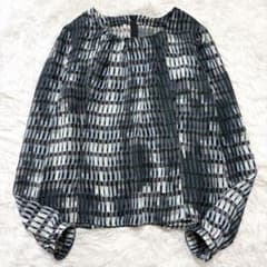 新品同様✨ROCHAS ロシャス レリアン 総柄 ブラウス シフォン 長袖 9 