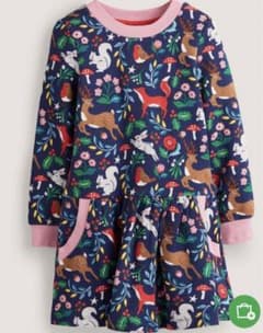 新品　ボーデン Boden ブルーコージースウェットワンピース UK5-6歳のサムネイル