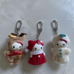 キティーちゃん　コスチュームキーホルダー　クリスマス衣装3個セットのサムネイル