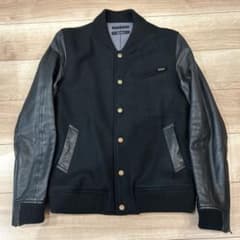 Johnbull スタジャン 黒 ウール レザーのサムネイル