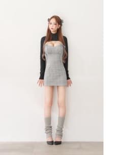 【れみれみちゃん着用】Brille チェックミニドレス S 2WAY ボレロ付きのサムネイル