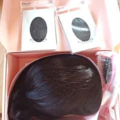 しげもり、夜会巻き中小サイズ(NO3明るめ)中古日本髪かつら、ケース