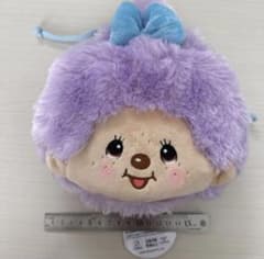 ま*ゆ様 モンチッチ 窓付きぬいぐるみ巾着 ブラウン (パープルリボン)のサムネイル