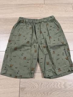 キャンプ用品柄ハーフパンツ オリーブグリーン140cmのサムネイル