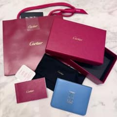 C ドゥ カルティエ シンプルカードホルダー カプリブルー 激レア 美品のサムネイル