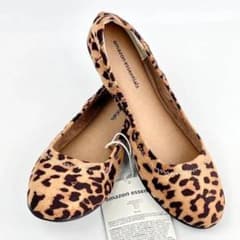 新品 未使用 ラウンドトゥ バレエシューズ レオパード ヒョウ柄 女性のサムネイル