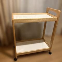 木製キッチンワゴン　キャスター付き　［アオヤマテル］ 木製キッチンワゴン キャスター付き ［アオヤマテル様専用］ - メルカリ