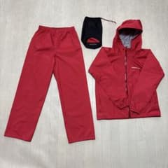 mont-bell 赤レインスーツ(上下セット) 150サイズのサムネイル