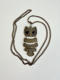フクロウモチーフ ネックレス アンティーク調のサムネイル
