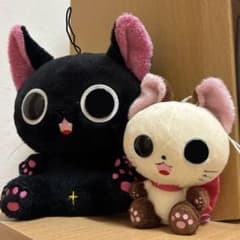【レア】にゃんぱいあ　茶々丸　ぬいぐるみ　猫　２体セット 2009 黒　白