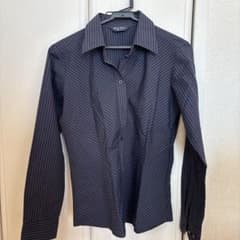 Brick House 長袖シャツ ストライプ ネイビー Mのサムネイル