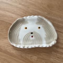 増田光　犬　いぬ　マルチーズ　陶器作品　大皿 増田光 作家もの 犬 小皿 陶器 - メルカリ