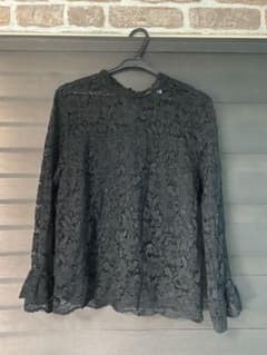【底値！】♡レース トップス ブラウス　ブラック♡のサムネイル