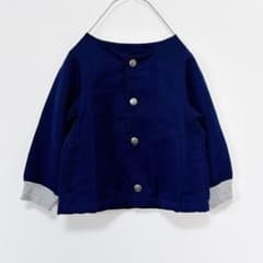 BREEZE ノーカラーブルゾン ジャンパー ネイビー 薄手 ジャンバー 95