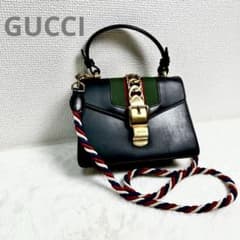 希少✨ GUCCI シルヴィ シェリーライン 2way ハンドバッグ 黒 - メルカリ
