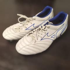 Mizuno サッカーシューズ ホワイト/ブルー 24.5cm - メルカリ