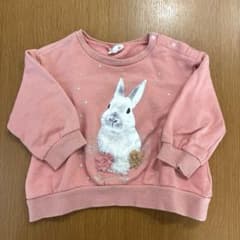la poche biscuit　うさぎ プリント トレーナー　80cmのサムネイル