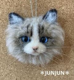 양모 펠트 래그돌 고양이 씨 얼굴 키 체인 고양이 핸드메이드 양모 펠트 고양이
