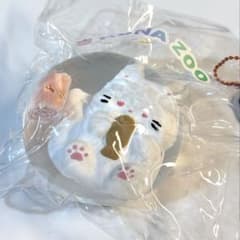 KUNA 캣 크리스탈 볼 스퀴즈 흰 고양이