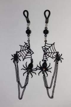 ニップルリング★フェイクニップルピアス★クモ★蜘蛛★蜘蛛の巣★ハロウィン★黒のサムネイル
