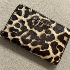 【良品】MICHAELKORS レオパード ミニウォレット 財布 カードケースのサムネイル