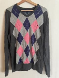 TOMMY HILFIGER アーガイル Vネックニット XLのサムネイル