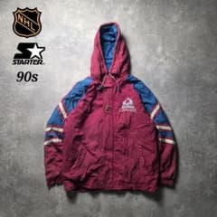 激レア90sSTARTERNHLコロラドアバランチナイロンジャケットユニ 