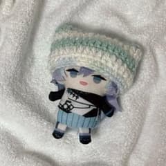 にじぱぺっと にじぱぺ 10cmぬい帽子 ネコ耳ニット　白✖️ミントグリーンのサムネイル