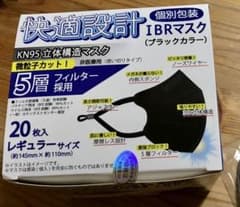 95立体マスク　ブラック　20枚のサムネイル