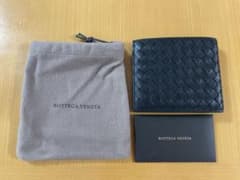 未使用保管品 付属品完備 ボッテガヴェネタ 二つ折り 財布 黒のサムネイル