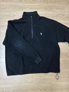 U.S. POLO ASSN. ハーフジップ フリース 黒 Lのサムネイル