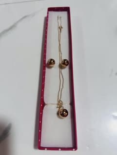 K18 Set Necklace with Earing 10mm 3.65gのサムネイル