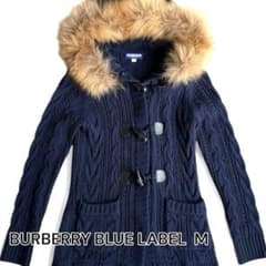 【希少✨】バーバリーブルーレーベル　ニットダッフル コート　アンゴラ　モヘヤ　M 希少✨】バーバリーブルーレーベル ニットダッフル コート アンゴラ