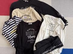 キッズ長袖Tシャツセット（黒、白、ストライプ）のサムネイル